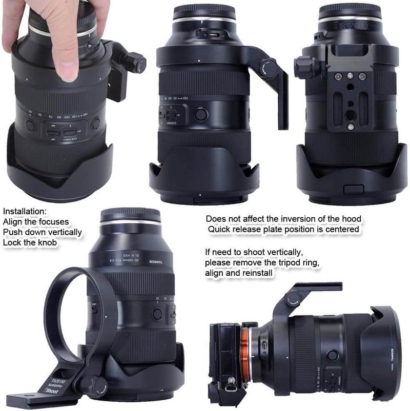 iShoot Tripod Mount Ring Lens Collar Compatible with Tamron 35-150mm f/2-2.8 Di III VXD A058 E Mount, Lens Support Holder Bracket Bottom is Arca-Swiss Fit Quick Release Plate Dovetail Groove - Image 4